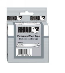 LABEL TAPE DYMO 12MMX5.5M VINYL WHITE PLV-WHT-1/2