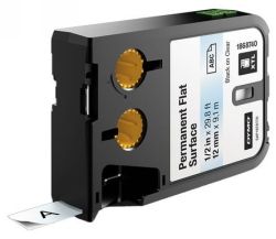 LABEL TAPE DYMO 12MM XTL PERMANENT FLAT SURFACE BLACK ON CLEAR