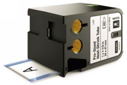 LABEL TAPE DYMO 24MMX47MM XTL HEAT SHRINK TUBE BLACK ON WHITE