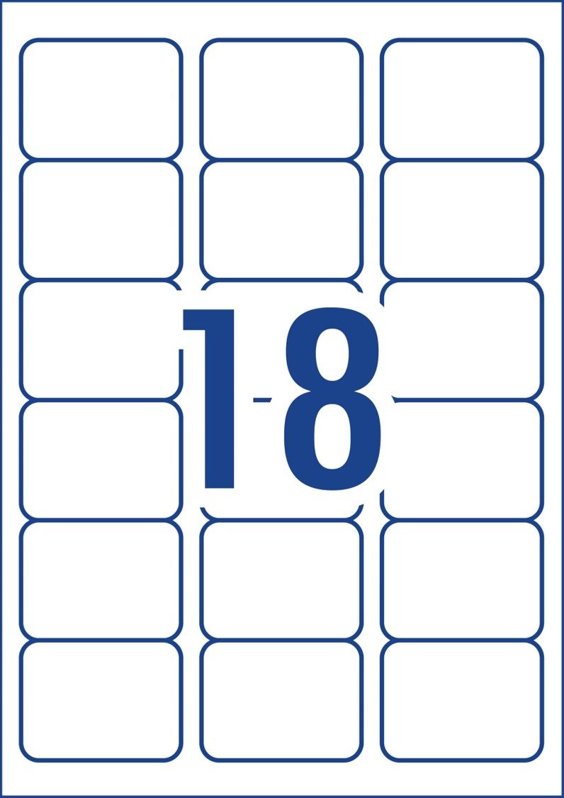 LABEL AVERY COPIER/LASER L7161GU 63.5X46.6 18UP BX100