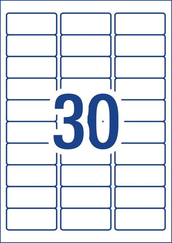 LABEL AVERY COPIER/LASER L7158GU 64X26.7 30UP BX100