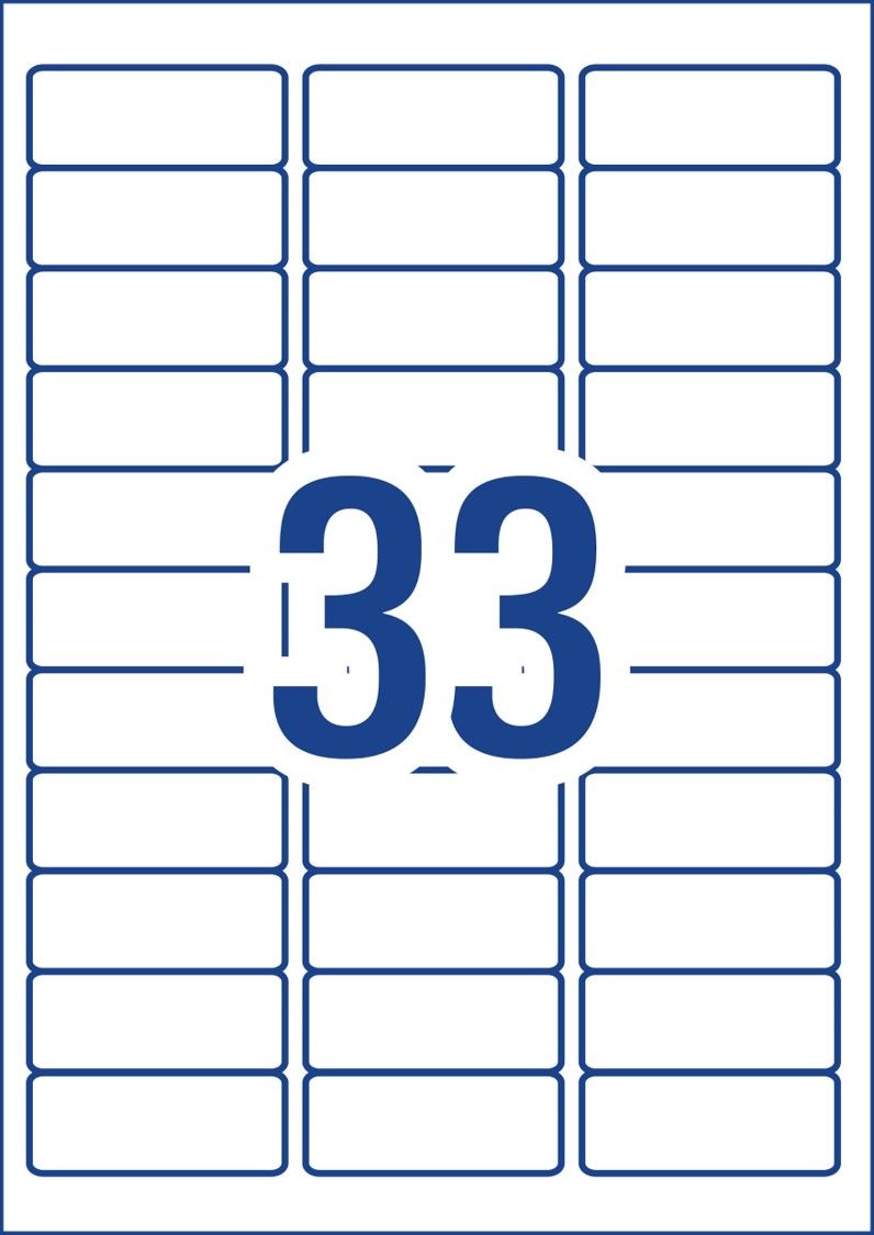 LABEL AVERY COPIER/LASER L7157GU 64X24.3 33UP BX100