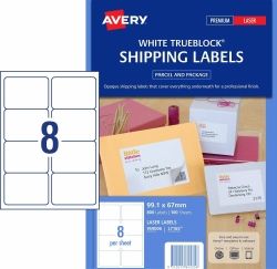 LABEL AVERY L7165 99.1X67.7MM SHIPPING 8UP WHITE PK100