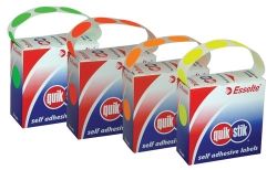 LABEL QUIK STIK DISP 24MM FLUORO GREEN DOT