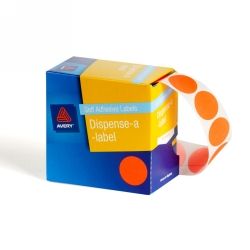LABEL AVERY DISP 24MM FLUORO ORANGE DOT DMC24FO