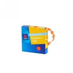 LABEL AVERY DISP 14MM FLUORO RED DOT DMC14FR