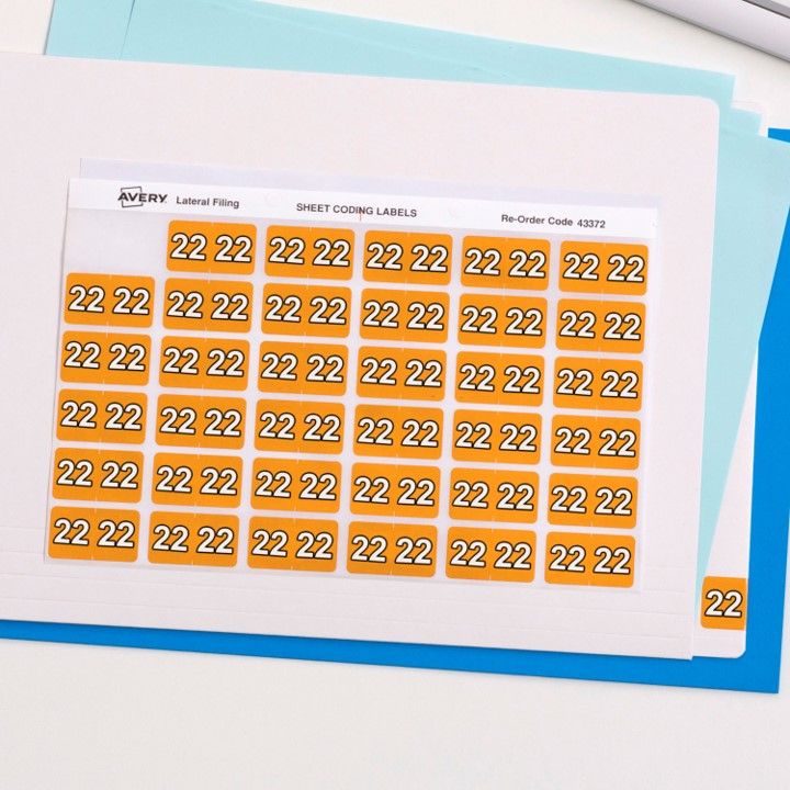 LABEL AVERY 25X38 MM 22 SIDE TAB COLOUR CODING ROLL LABELS DARK ORANGE 500