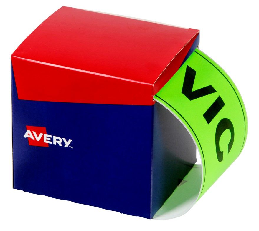 LABEL AVERY 100X150.4MM VICTORIA FLUORO GREEN PK500