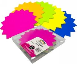 STARBURST RAINBOW FLURO BOARD 205MM 300GSM SINGLE SIDED PK60