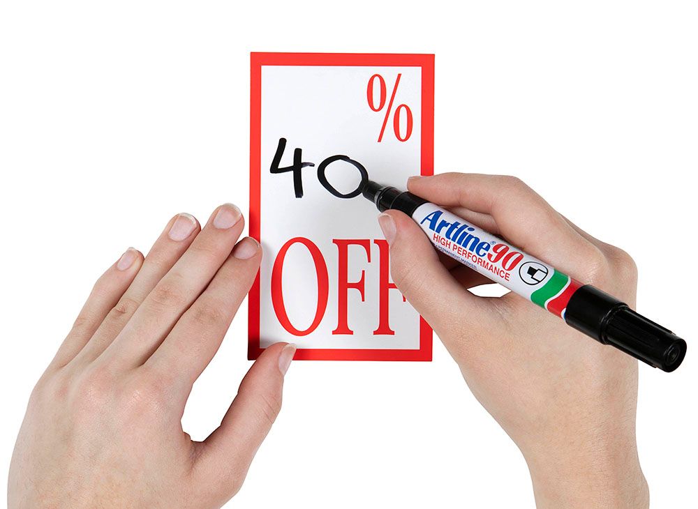 DISPLAY TICKET QUIKSTIK 75X125MM % OFF PK 10