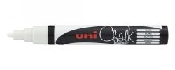 MARKER CHALK UNI 2.5MM BULLET TIP WHITE