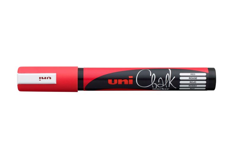 MARKER CHALK UNI 2.5MM BULLET TIP RED
