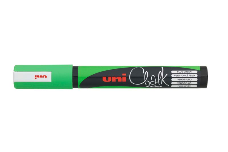 MARKER CHALK UNI 2.5MM BULLET TIP FLUORO GREEN
