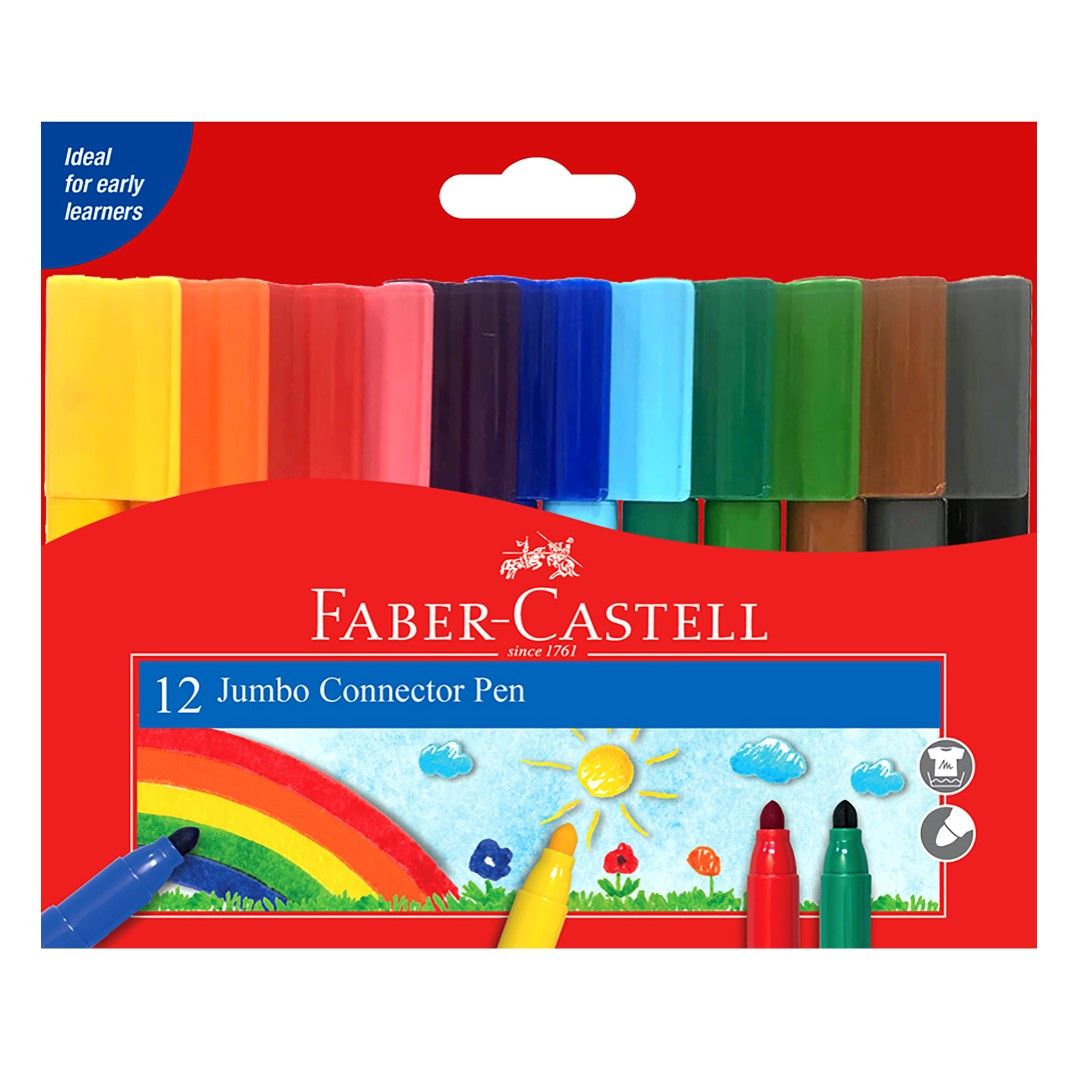 MARKER FABER-CASTELL JUMBO CONNECTOR PENS WLT12