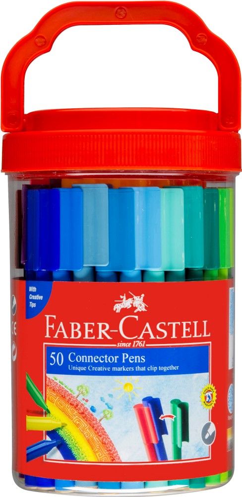 MARKER FABER-CASTELL CONNECTOR PENS BUCKET PK50