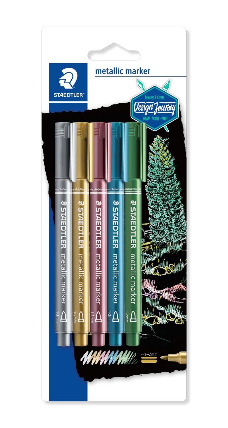 MARKER STAEDTLER METALLIC ASST COLOURS PK5