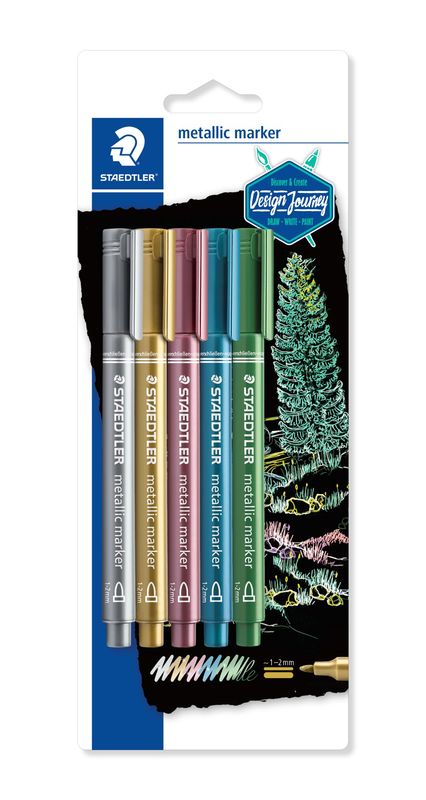 MARKER STAEDTLER METALLIC ASST COLOURS PK5