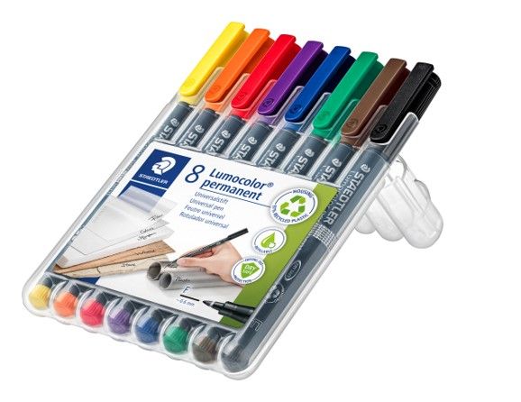MARKER PEN STAEDTLER LUMOCOLOR PERMANENT 318 0.6MM F ASST WLT8