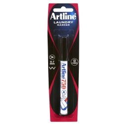 MARKER LAUNDRY ARTLINE 750 0.7MM BULLET NIB BLACK PK1
