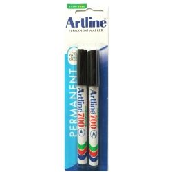 MARKER ARTLINE 700 0.7MM PERMANENT BULLET NIB BLACK PK2