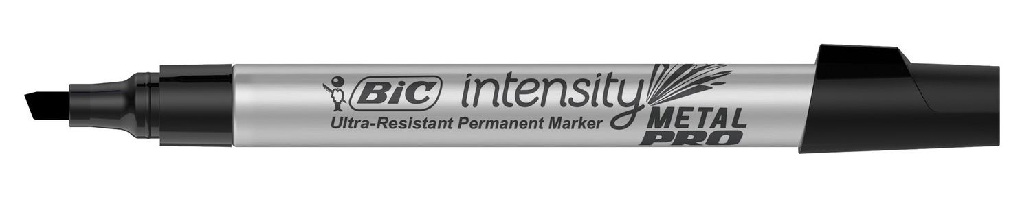 PERMANENT MARKER BIC INTENSITY METAL PRO 4.95MM CHISEL TIP BLACK PG BX12