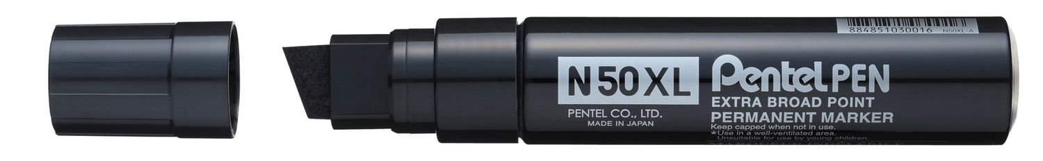 MARKER PENTEL 10.0-17.0MM PERMANENT & WATERPROOF N50XL BLACK