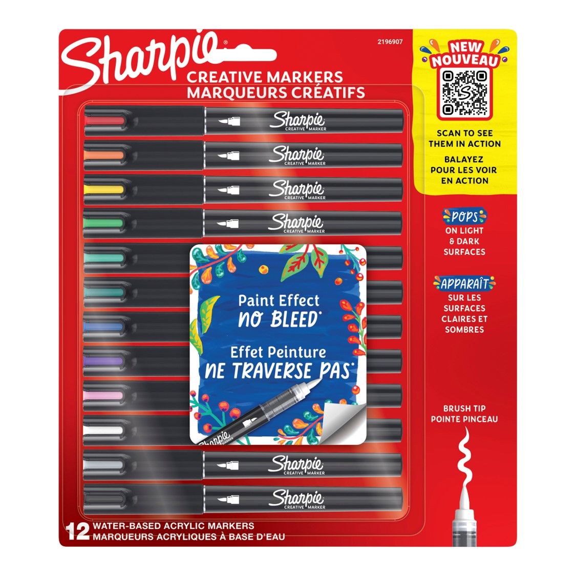 MARKER CREATIVE SHARPIE BRUSH TIP 12CD ASST