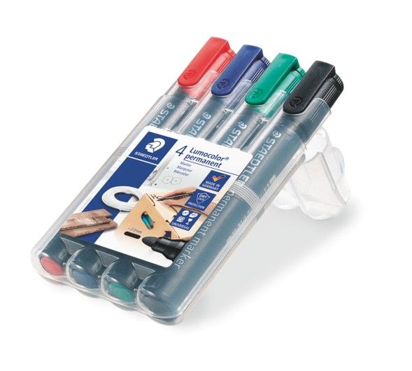 MARKER STAEDTLER 352 LUMOCOLOR PERMANENT BULLET ASST WLT4