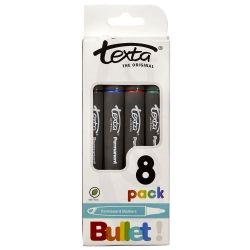 MARKER TEXTA PERMANENT BULLET ASST COLOURS BX8