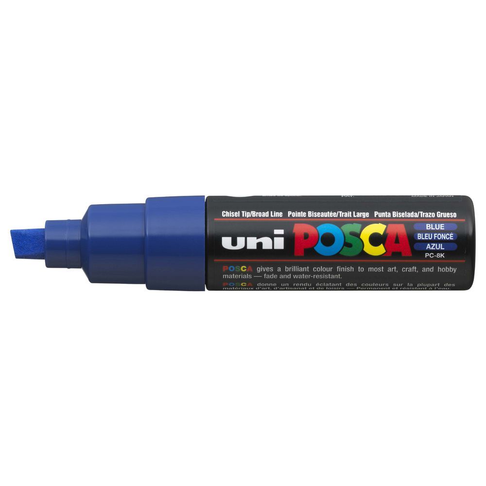 MARKER UNI POSCA PC8K CHISEL TIP BLUE