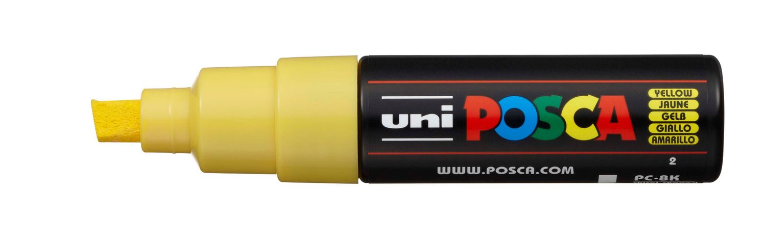 MARKER UNI POSCA PC8K CHISEL TIP YELLOW