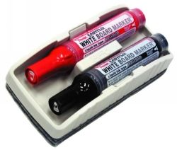 MARKER WHITEBOARD SET PENTEL EASYFLO MW50M REFILL IT BLACK/RED