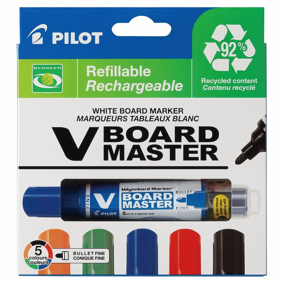 MARKER WHITEBOARD PILOT BEGREEN MASTER BULLET ASST WLT5