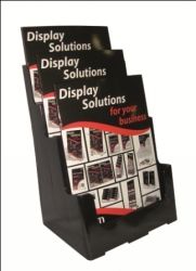 BROCHURE HOLDER DEFLECTO A4 3 POCKET 3 TIER RECYCLED BLACK