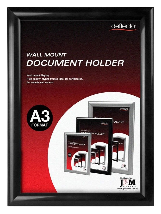 DOCUMENT HOLDER DEFLECTO A3 WALL MOUNT BLACK