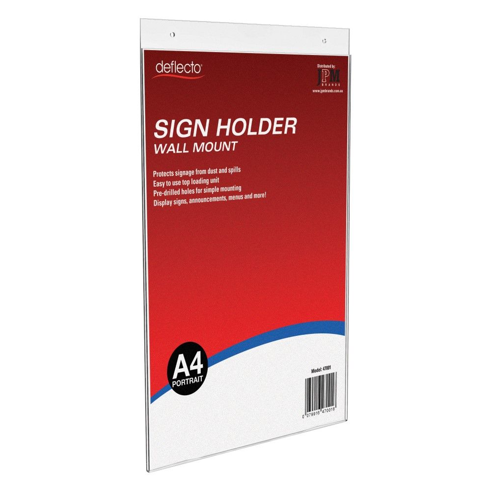 SP- DOCUMENT HOLDER DEFLECTO A4 WALL MOUNTED PORTRAIT