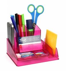 DESK ORGANISER ITALPLAST TRANSLUCENT PINK