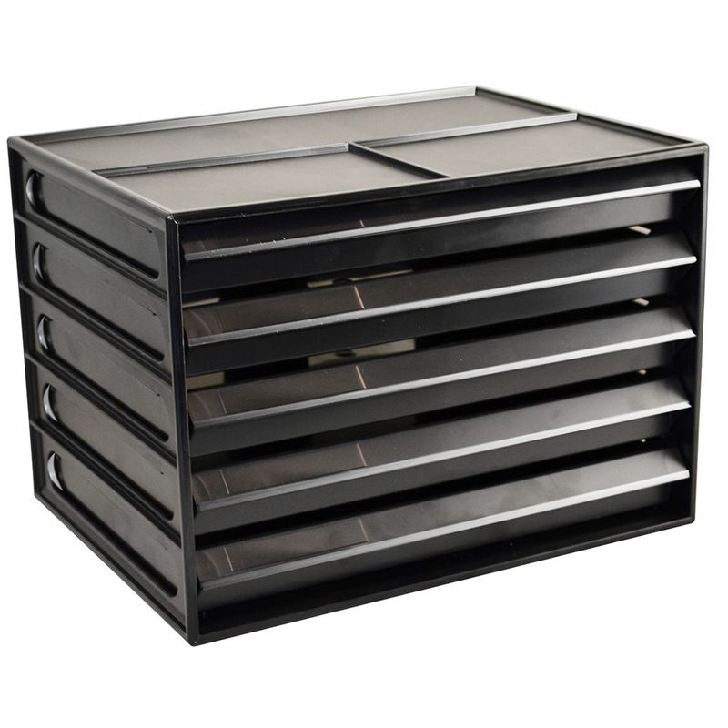 DOCUMENT CABINET ITALPLAST A4 5 DRAWER BLACK RECYCLED