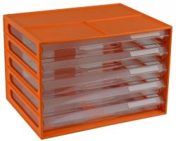 DOCUMENT CABINET ITALPLAST A4 5 DRAWER MANDARIN