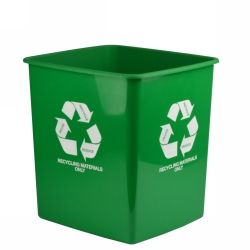 BIN ITALPLAST 15L 280X248X290MM RECYCLING MATERIALS ONLY GREEN