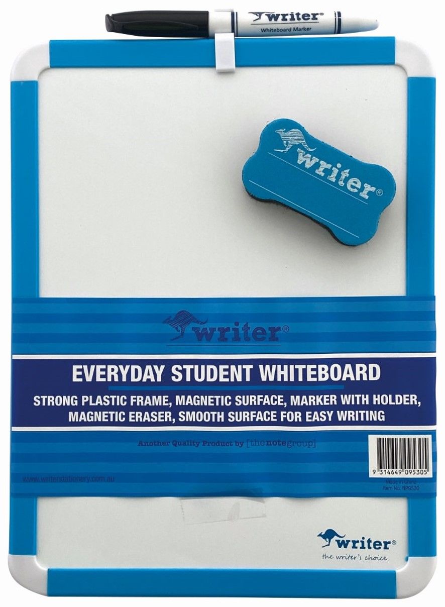 WHITEBOARD STUDENT WRITER 360X280MM 2X SIDED 1 MAGNETIC W/MARKER & ERASER