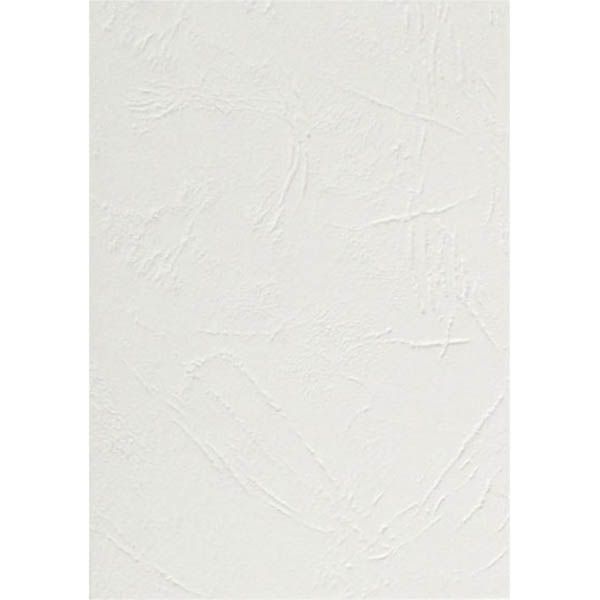 BINDING COVER GNS BASIC A4 300GSM LEATHERGRAIN WHITE PK100