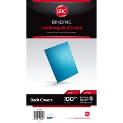 BINDING COVERS GBC IBICO A4 LEATHERGRAIN BLUE PK100