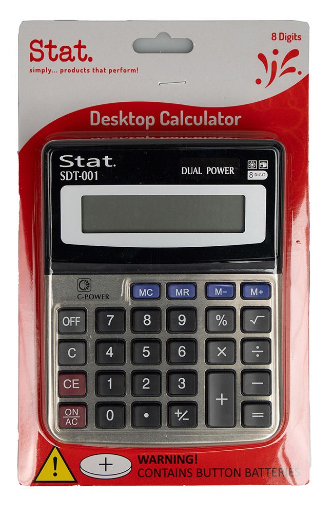 CALCULATOR STAT 8 DIGIT SDT001 SMALL DUAL PWR