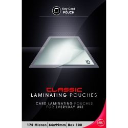 LAMINATING KEY POUCHES GBC CLASSIC 64X99 175 MICRON PK100