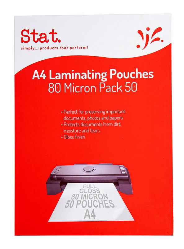 LAMINATING POUCH STAT A4 80 MICRON PK50