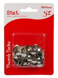 DRAWING PINS STAT SILVER PK100
