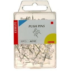 PUSH PINS ESSELTE CLEAR PK50