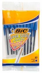 PEN BIC SUPER SAVER MEDIUM BLUE 10'S