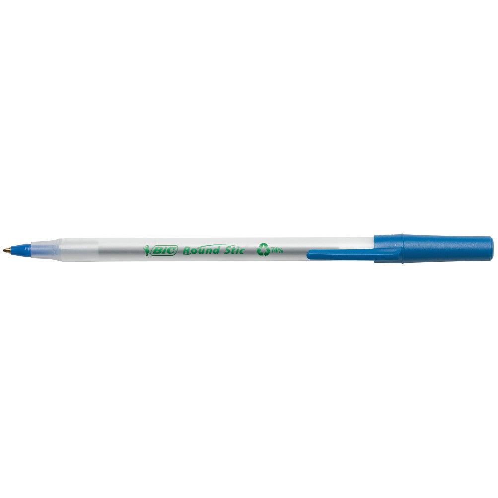 PEN BIC BP ECOLUTIONS ROUND STIC 1.0MM MEDIUM POINT BLUE PG BX50